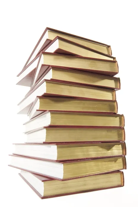 Framed Print : Stack of Books Print Isolated on White Background