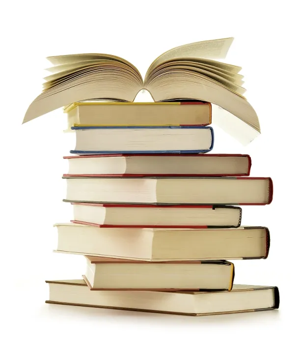 Framed Print : Stack of Books Print Isolated on White Background Framed Print : Stack of Books Print Isolated on White Background