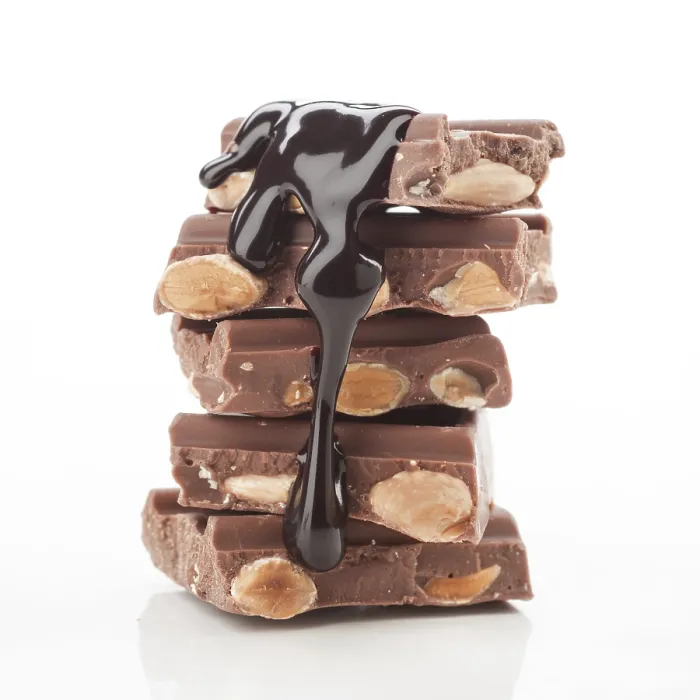 Framed Print : Rich Chocolate Bar Print with Almonds