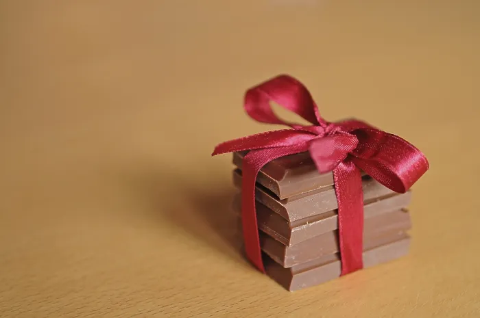 Framed Print : Stack of Chocolate Tied with Ribbon Print Framed Print : Stack of Chocolate Tied with Ribbon Print