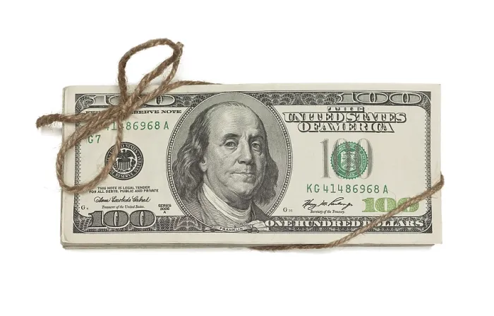 Framed Print : Stack of One Hundred Dollar Bills Print