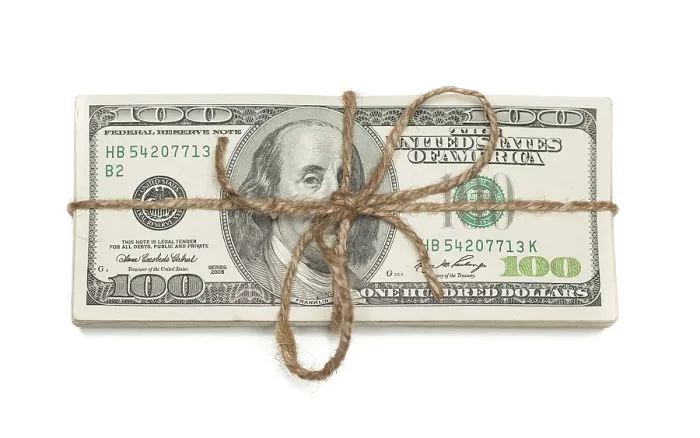 Framed Print : Stack of One Hundred Dollar Bills Print