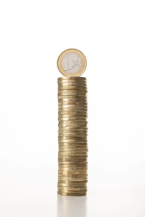 Framed Print : Stack of Euro Coins Print, Germany Framed Print : Stack of Euro Coins Print, Germany