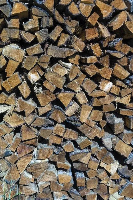 Framed Print : Stack of Firewood in Austrian Countryside Print