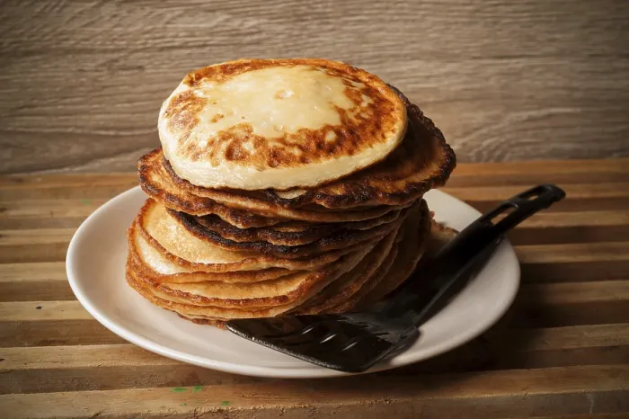 Framed Print : Fried Pancakes Print on Plate