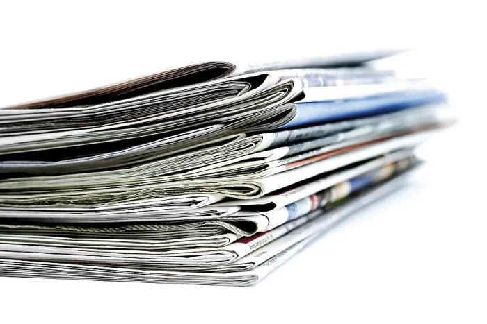 Framed Print : Stack of Newspapers Print Framed Print : Stack of Newspapers Print
