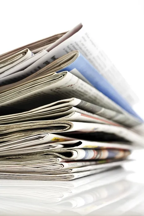 Framed Print : Stack of Newspapers Print Framed Print : Stack of Newspapers Print