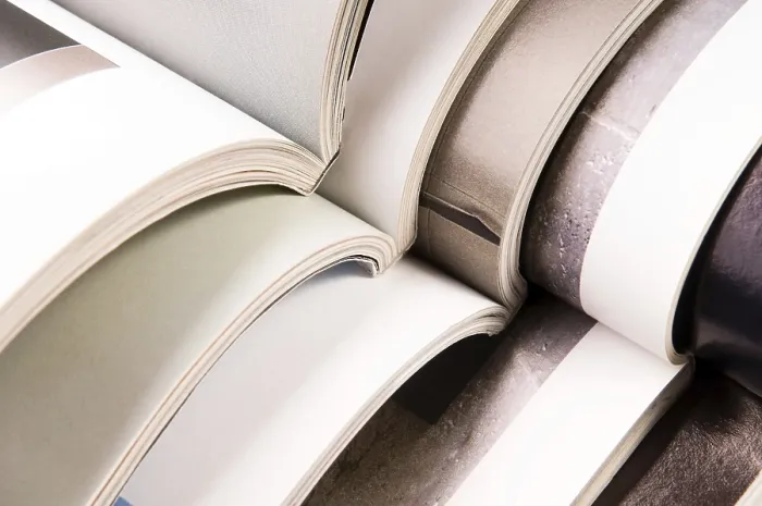 Framed Print : Stack of Open Magazines Print Framed Print : Stack of Open Magazines Print
