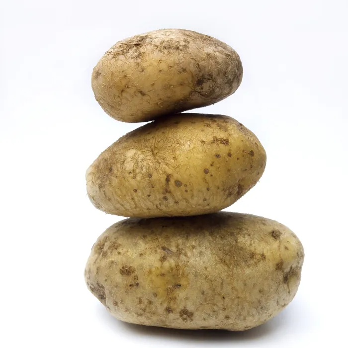 Framed Print : Organic Potatoes Print on White Background Framed Print : Organic Potatoes Print on White Background