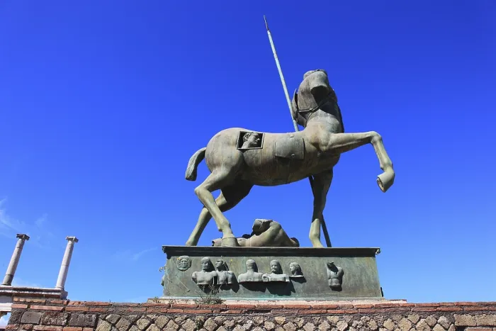 Framed Print : Print of Centaur in Pompeii Forum, Italy
