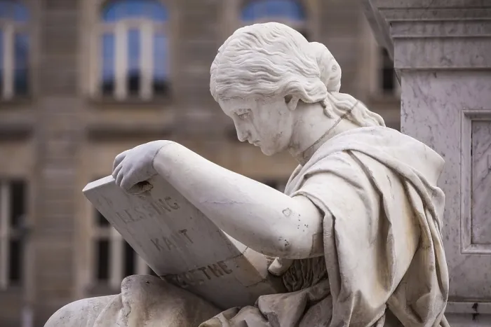 Framed Print : Statue of a reading scholar Print Framed Print : Statue of a reading scholar Print
