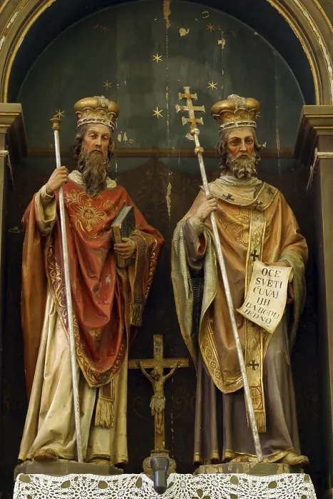 Framed Print : Statue of Saints Cyril and Methodius Print Framed Print : Statue of Saints Cyril and Methodius Print