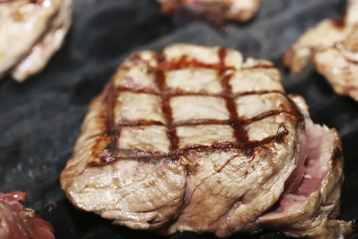 Framed Print : Steak on the Grill Print with Diamond Pattern Framed Print : Steak on the Grill Print with Diamond Pattern