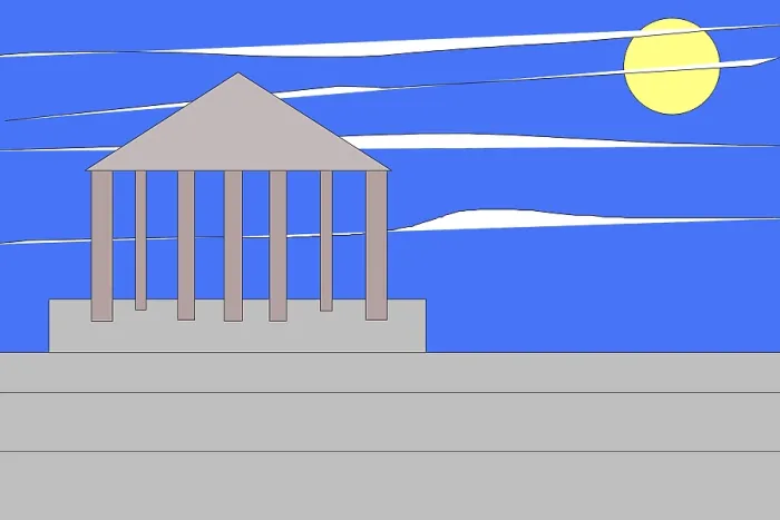 Framed Print : Steps up to the temple, blue sky Print Framed Print : Steps up to the temple, blue sky Print