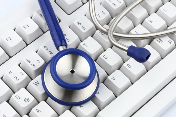 Framed Print : A Stethoscope on a Computer Keyboard Print Framed Print : A Stethoscope on a Computer Keyboard Print