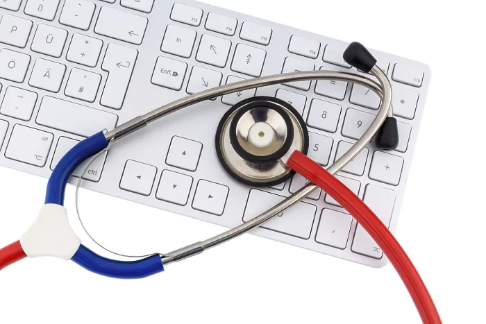 Framed Print : Stethoscope and Keyboard Print, Austrian Medical Setting Framed Print : Stethoscope and Keyboard Print, Austrian Medical Setting