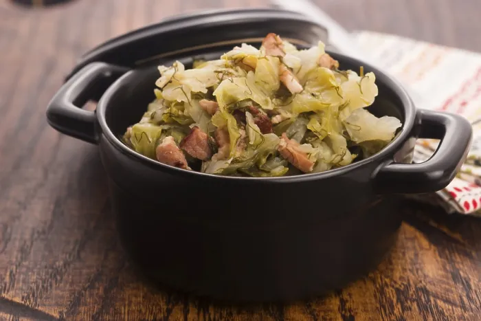 Framed Print : White Cabbage and Bacon Stew Print Framed Print : White Cabbage and Bacon Stew Print