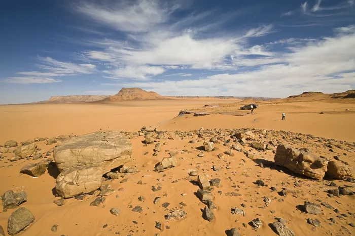 Framed Print : Libyan Desert Stone Landscape Print