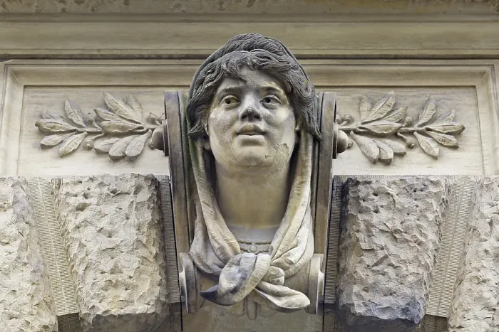 Framed Print : Stone Head Print on Ancient Façade Framed Print : Stone Head Print on Ancient Façade