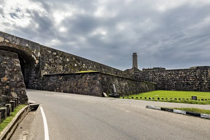 Framed Print : The Fort of Galle Print: Dramatic Clouds Over Stone Wall Framed Print : The Fort of Galle Print: Dramatic Clouds Over Stone Wall
