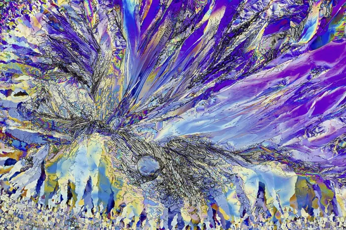 Framed Print : Microcrystal Patterns Print - Vibrant Microscopic Detail Framed Print : Microcrystal Patterns Print - Vibrant Microscopic Detail