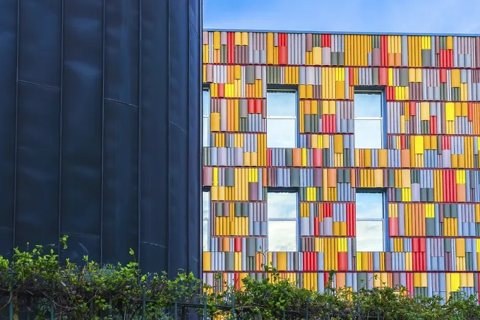 Framed Print : Vibrant Modern Building Facade Print Framed Print : Vibrant Modern Building Facade Print