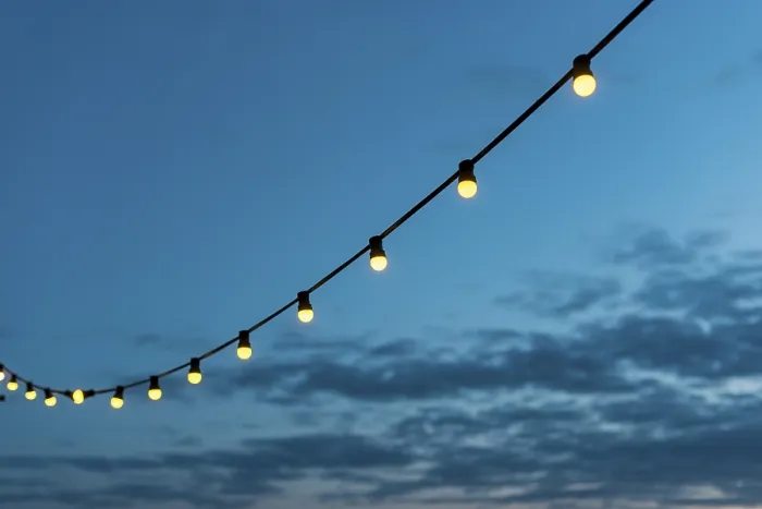 Framed Print : String Lights Sunset Sky Print