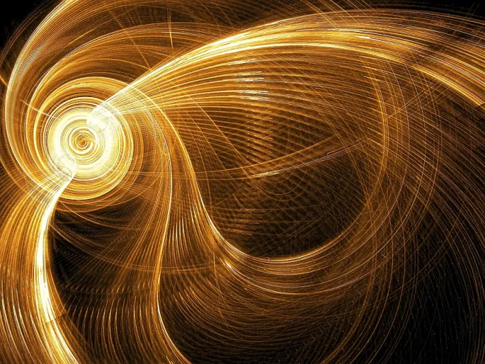 Framed Print : Golden Fractal Print - Abstract Computer-Generated Image