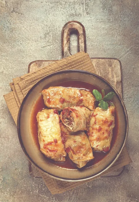 Framed Print : Stuffed Cabbage Rolls Print - Top View Framed Print : Stuffed Cabbage Rolls Print - Top View