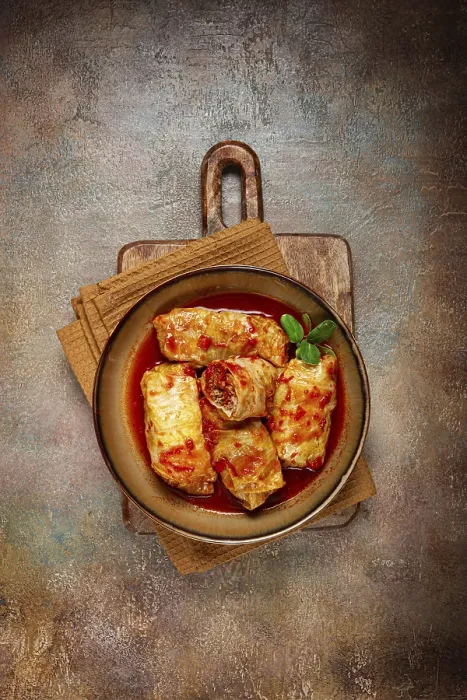 Framed Print : Stuffed Cabbage Rolls Print - Top View Framed Print : Stuffed Cabbage Rolls Print - Top View