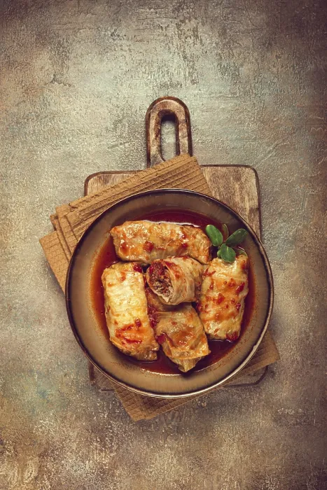 Framed Print : Stuffed Cabbage Rolls Print, Top View Framed Print : Stuffed Cabbage Rolls Print, Top View
