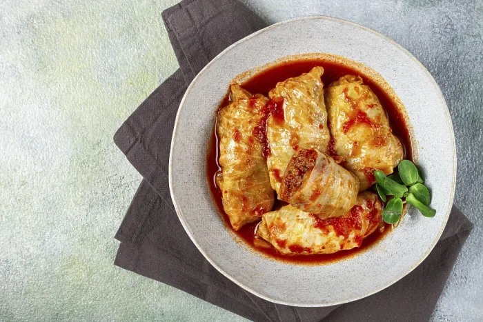 Framed Print : Stuffed Cabbage Rolls Print, Top View Framed Print : Stuffed Cabbage Rolls Print, Top View