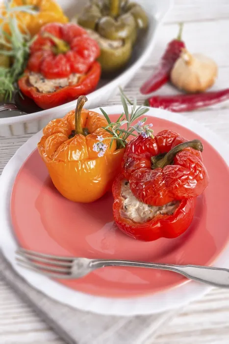 Framed Print : Stuffed Peppers with Rice Print