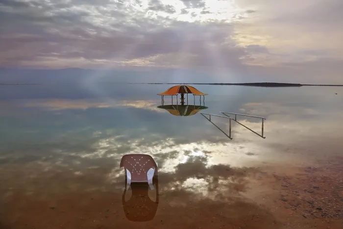 Framed Print : Dead Sea Reflection Print - A Serene Scene Framed Print : Dead Sea Reflection Print - A Serene Scene