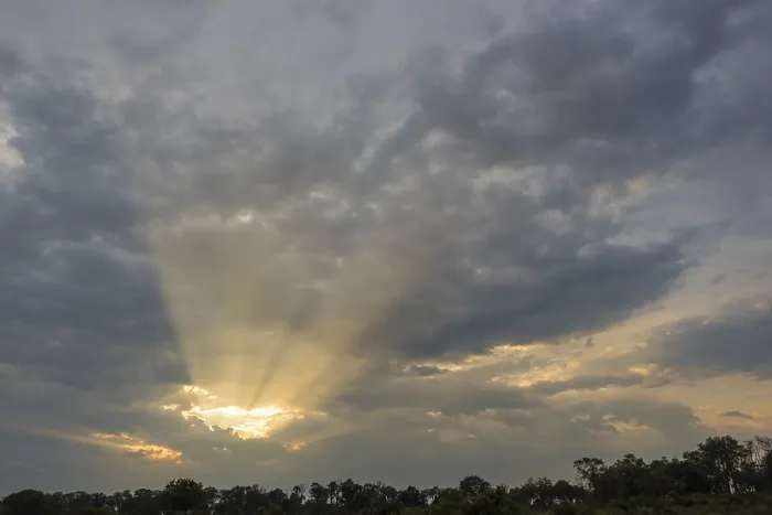 Framed Print : Sunbeams breaking through the clouds, Okavango Delta Print Framed Print : Sunbeams breaking through the clouds, Okavango Delta Print