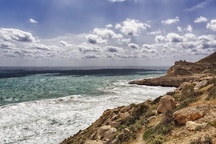 Framed Print : Sunbeams through clouds, Cabo de Gata Print