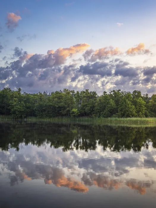 Framed Print : Seedorf am Schaalsee Print with Clouds and Reflection Framed Print : Seedorf am Schaalsee Print with Clouds and Reflection