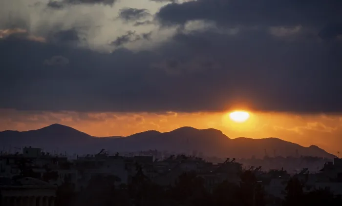 Framed Print : Sunset over Athens Print, Greece Framed Print : Sunset over Athens Print, Greece