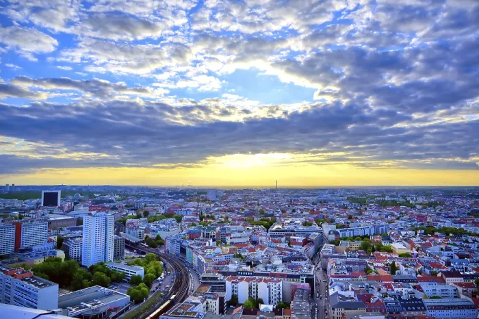 Framed Print : The Sunset Over Berlin Print Framed Print : The Sunset Over Berlin Print