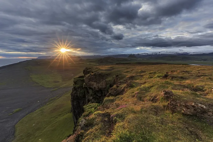Framed Print : Dyrholaey Cliffs Sunset Print, Iceland Framed Print : Dyrholaey Cliffs Sunset Print, Iceland