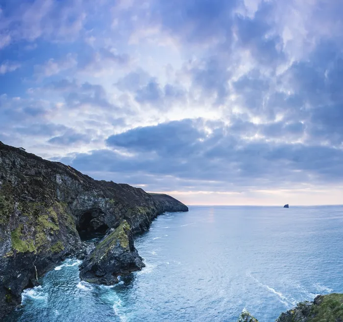 Framed Print : Sunset over Cliffs in St Agnes, Cornwall Print
