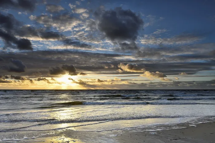 Framed Print : North Sea Sunset Print, Texel Beach Framed Print : North Sea Sunset Print, Texel Beach