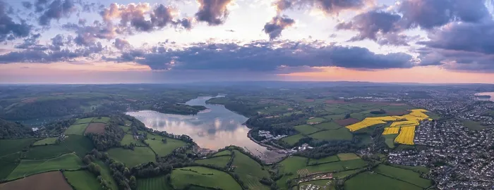 Framed Print : Devon Fields and Farmlands Print from a Drone, England Framed Print : Devon Fields and Farmlands Print from a Drone, England