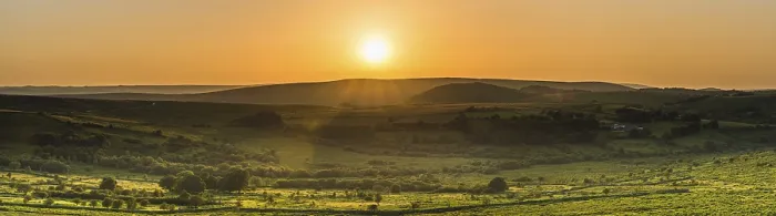 Framed Print : Sunset over fields in Haytor Rocks, Dartmoor Park Print Framed Print : Sunset over fields in Haytor Rocks, Dartmoor Park Print