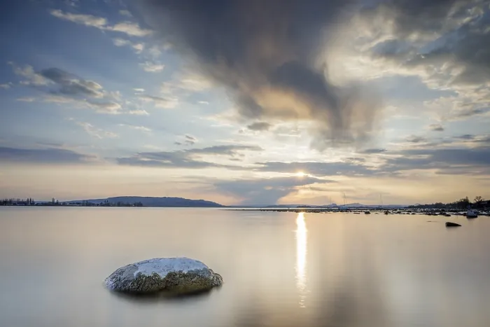 Framed Print : Print: Sunset over Lake Constance, Seegarten, Germany Framed Print : Print: Sunset over Lake Constance, Seegarten, Germany