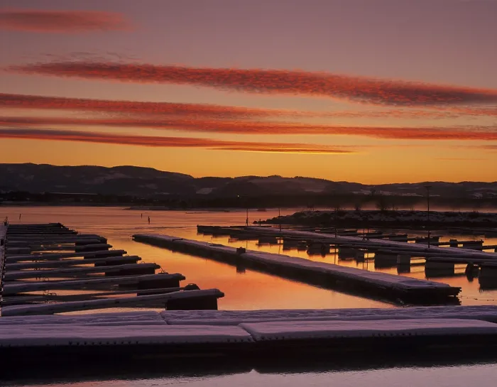 Framed Print : Sunset and Marina Print Framed Print : Sunset and Marina Print