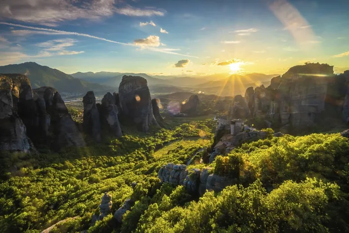 Framed Print : Meteora Sunset Print - Rousanou and St. Nicholas Anapavsa Framed Print : Meteora Sunset Print - Rousanou and St. Nicholas Anapavsa