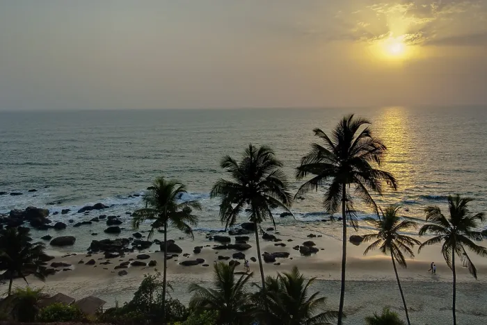 Framed Print : Sunset with Palm Trees Print, Arambol Goa India Framed Print : Sunset with Palm Trees Print, Arambol Goa India