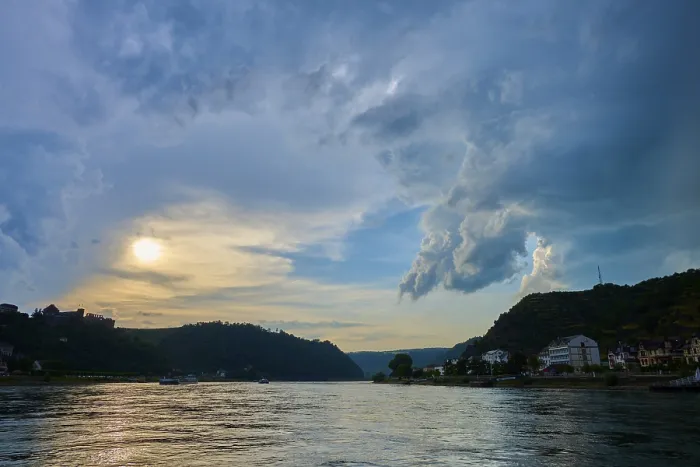 Framed Print : Rhine River Sunset Print, St. Goar, Germany Framed Print : Rhine River Sunset Print, St. Goar, Germany