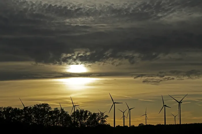 Framed Print : Sunset over Wind Power Plants, Sudergellersen, Germany Print Framed Print : Sunset over Wind Power Plants, Sudergellersen, Germany Print